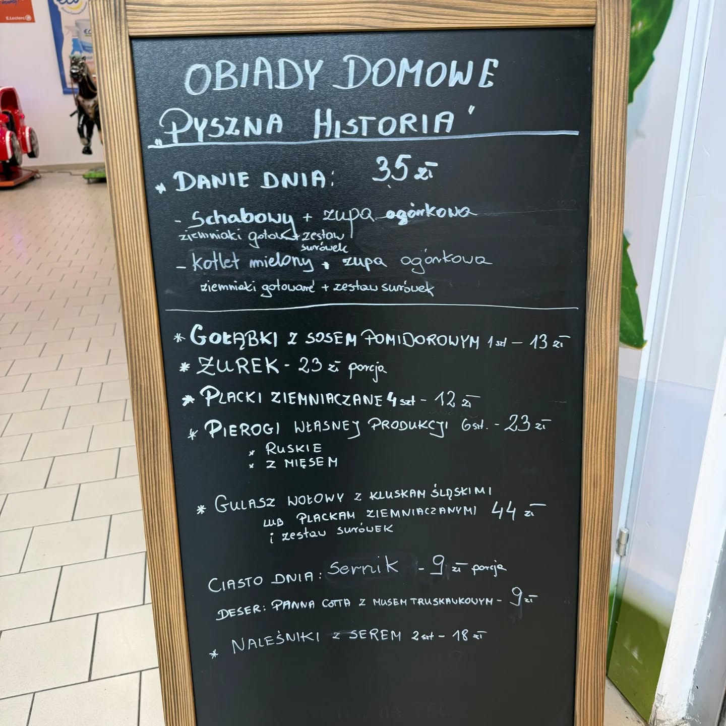 Tablica z menu